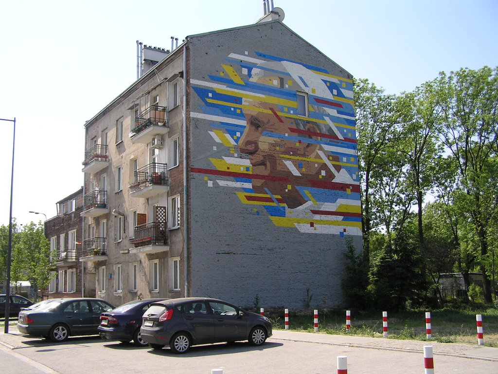 Mural Jan Paweł II przy Frycza Modrzewskiego 23
