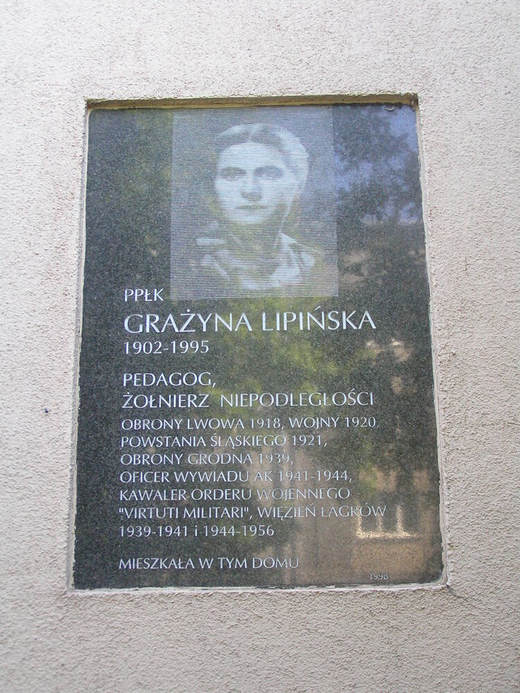 Grażyna Lipińska tablica - Plac Przymierza 8