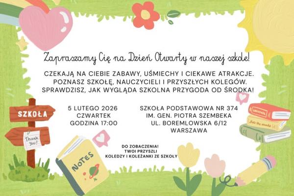 Dzień Otwarty w SP 374. Zaproszenie dla przyszłych pierwszoklasistów