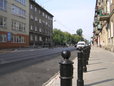 Ulica Kawęczyńskiej w czasie przebudowy