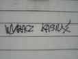 Graffiti na budynku rogatki grochowskiej