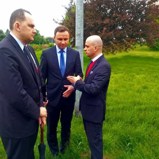 Od lewej poseł Adam Kwiatkowski, poseł Andrzej Duda, radny Dariusz Lasocki, fot. J. Karczmarek