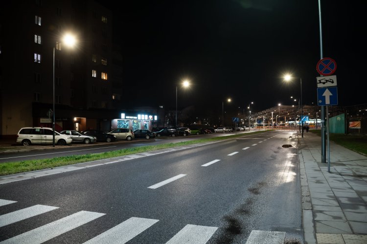Ulica Lubelska po zmroku, fot. ZDM