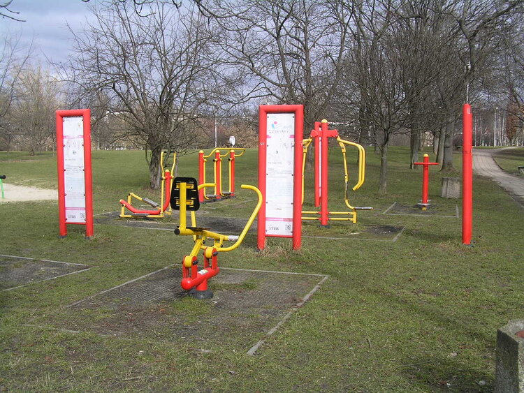 Siłownia plenerowa na Kamionkowskich Błoniach Elekcyjnych