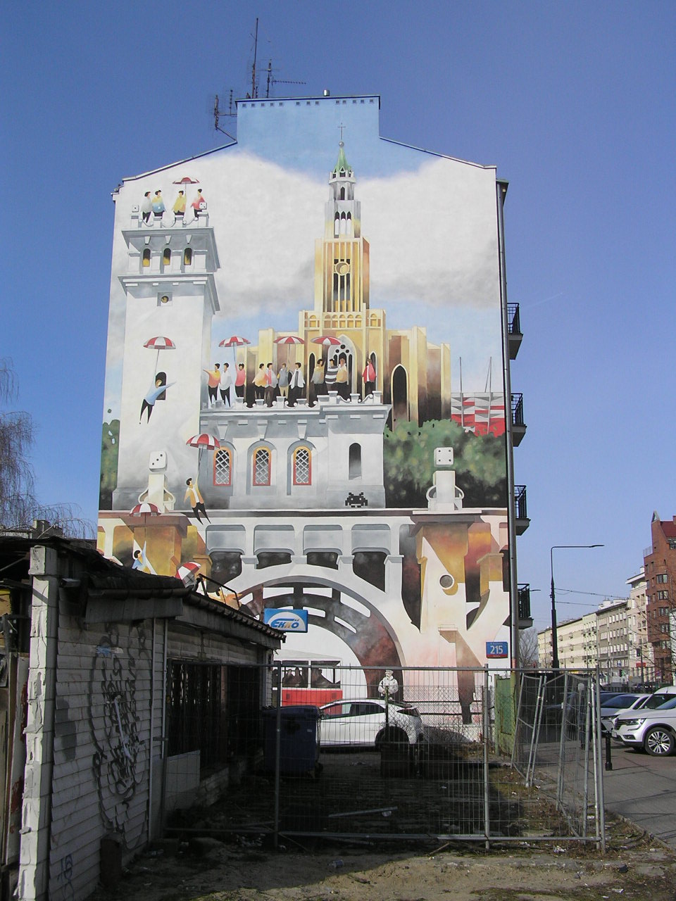 Mural Niepodległość przy Grochowskiej 215 w&nbsp;Warszawie