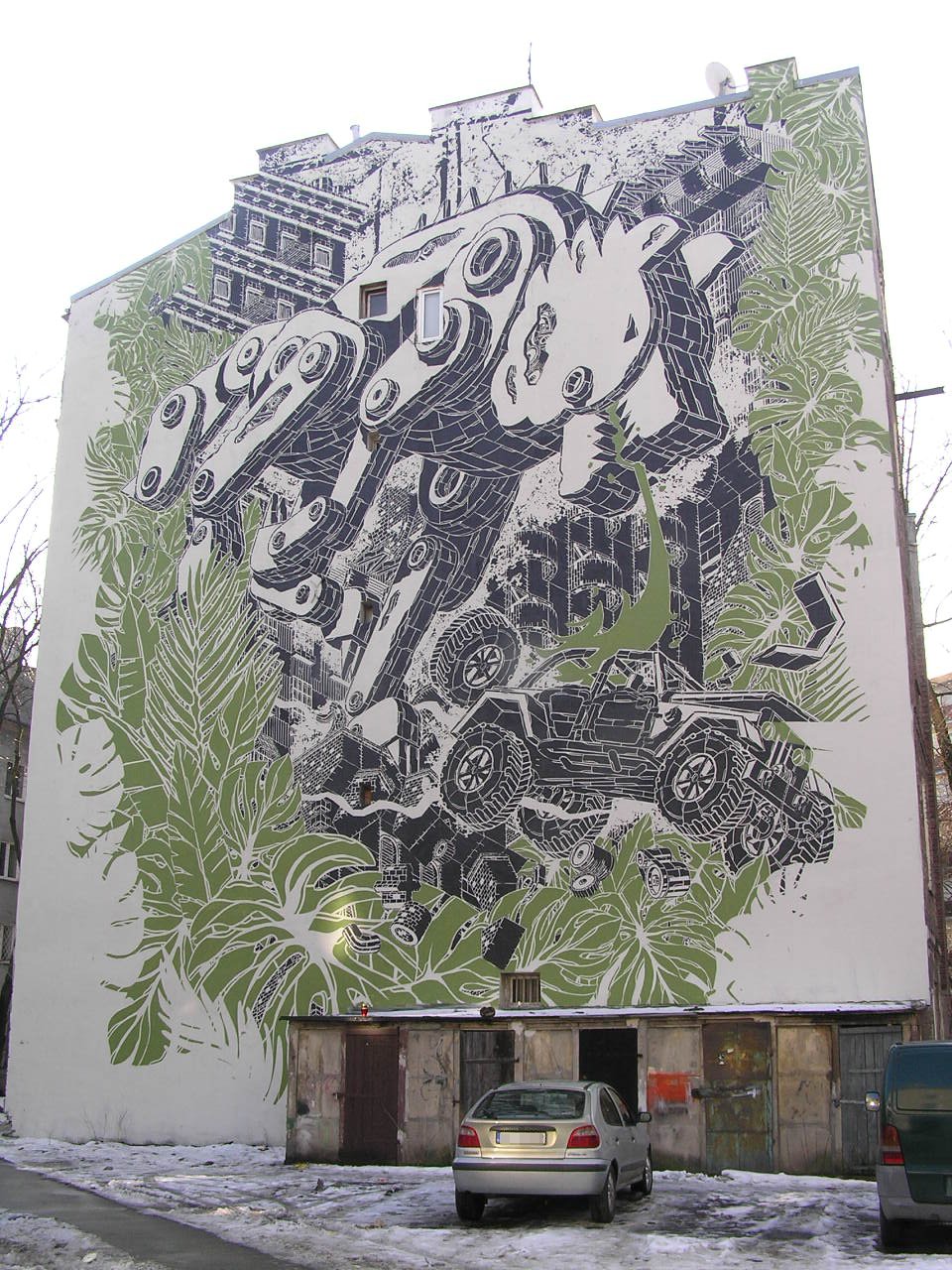 Mural Moonlight Wolf przy Strzeleckiej 5