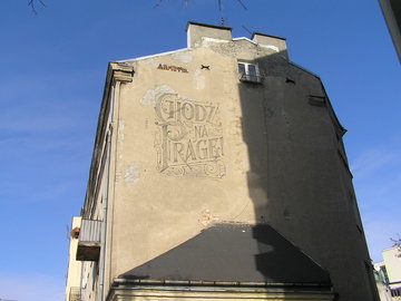 Mural z&nbsp;hasłem Chodź na Pragę! 11 Listopada 44