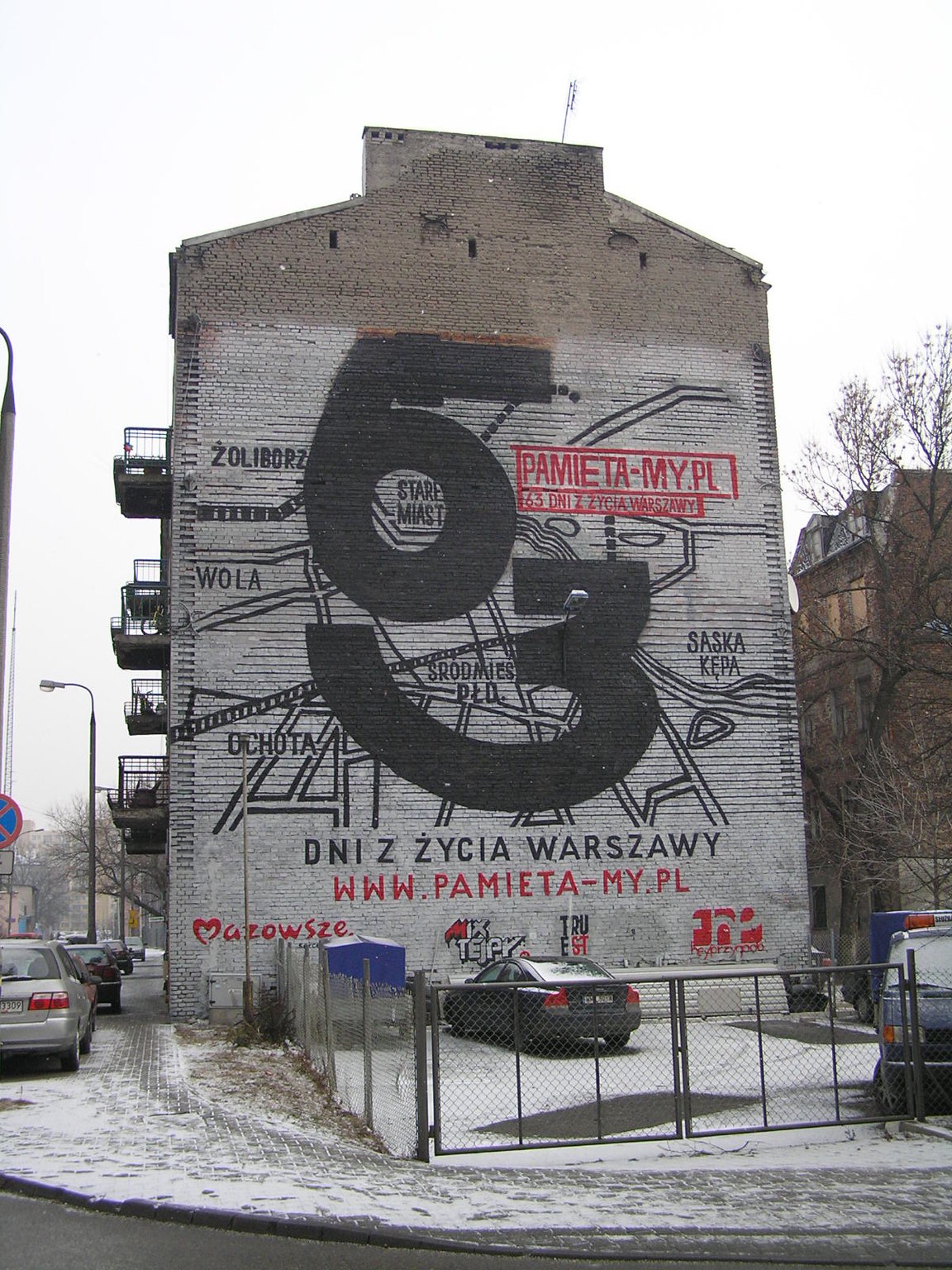 Mural - 63 dni z życia Warszawy