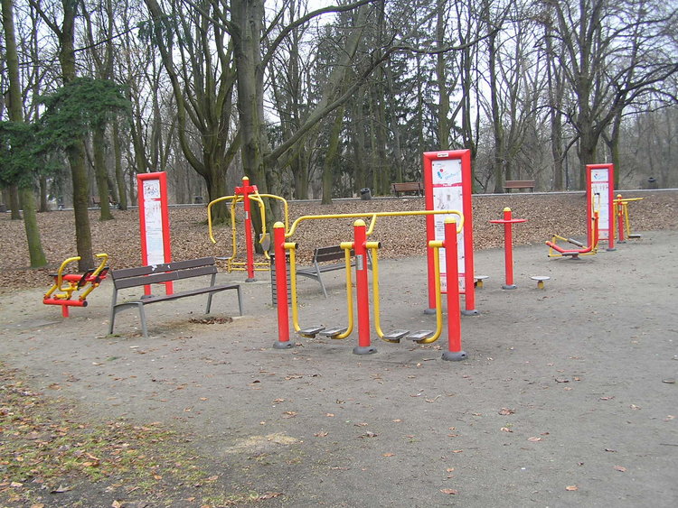 Siłownia plenerowa w&nbsp;Parku Praskim w&nbsp;Warszawie